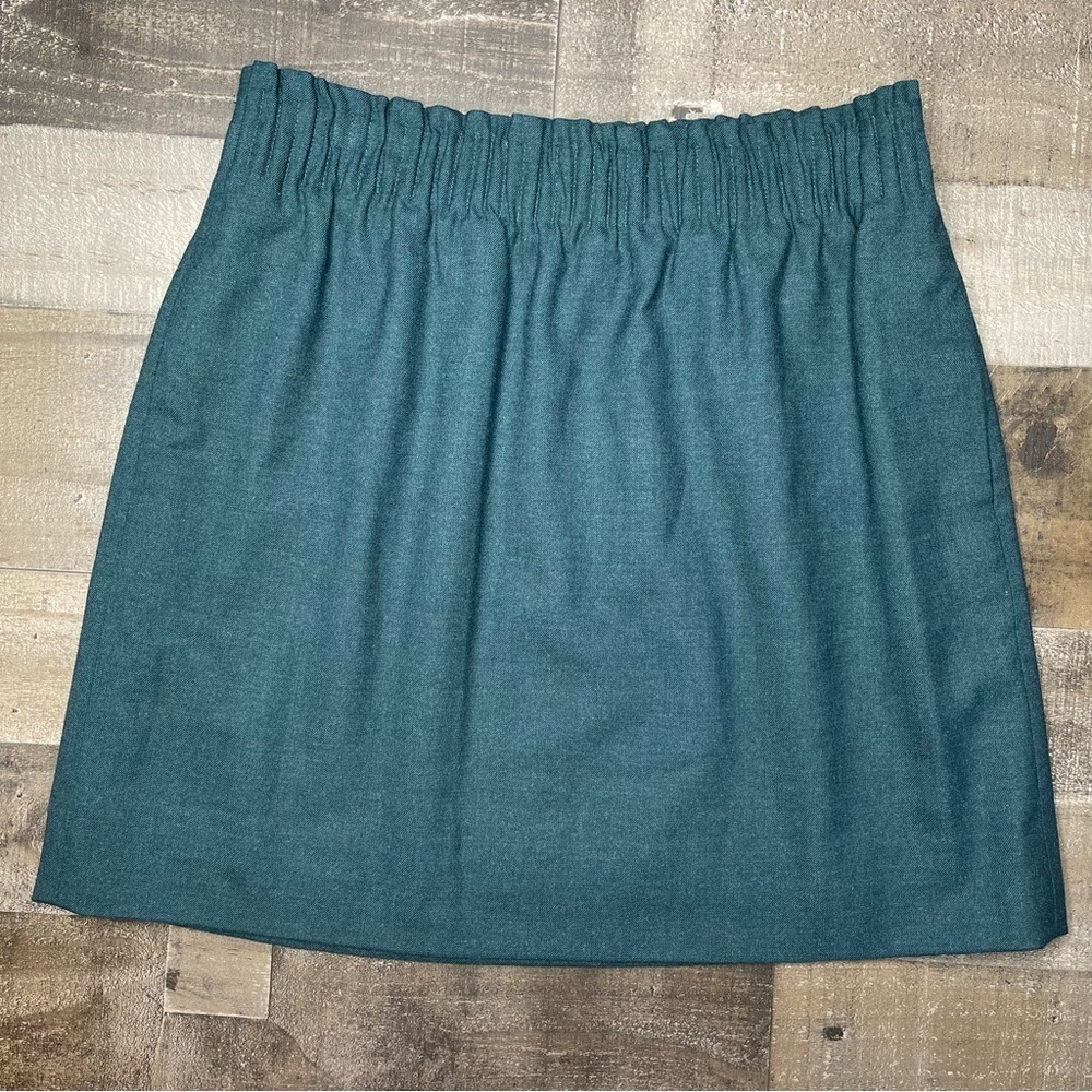 J Crew Green Wool Mini Skirt size 6